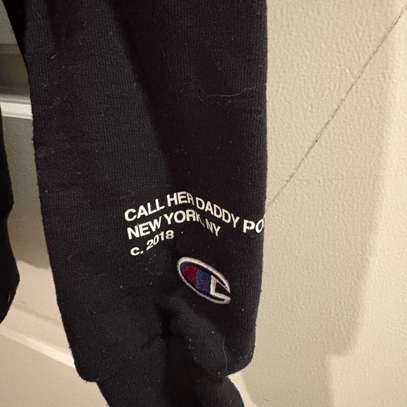 Call her daddy original Black Hoodie with Orange Text - Picture 3 of 5